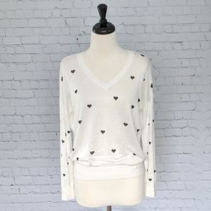 🆕 NEW Philosophy Black and White Heart Sweater S